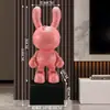 Adorno Grande de Pie de Conejo de Cuero Sintético Popular de Moda para Sala de Estar Sofá Decoración de Mueble de TV Transmisión en Vivo