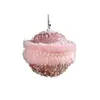 Nuevas Pestañas de Bola de Espuma de Peluche Rosa Bola de Navidad Adornos Colgantes para Árbol de Navidad Arreglo de Atmósfera Accesorios de Bricolaje
