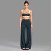 Conjunto de sujetador deportivo y leggings para yoga transfronterizo, diseño de bloques de color, cintura baja, secado rápido, adecuado para actividades al aire libre, uso casual y fitness, conjunto para mujer