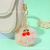Lindo Chaveiro de Pom-Pom de Cereja para Meninas, Pingente de Pelúcia de Coelho Rex, Pingente de Chave de Bolsa, Presente Decorativo para Melhor Amiga