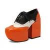 Tallas 35-48, Tacón Ultra Alto, Boca Baja, Charol, Tacón Cuadrado Zapatos de Salón para Mujer, Adecuados para Todas las Estaciones, Zapatos de Salón de Moda para Mujer con Plataforma con Cordones