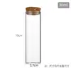 Diámetro de 37 mm tapón de corcho control botella boca recta vidrio transparente borosilicato alto botella de deseos arcoíris botella de cordyceps