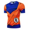 Camiseta Deportiva Fitness para Hombre 3D de Manga Corta No Elástica Holgada Ropa de Secado Rápido Dragon Ball
