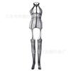 Nova Lingerie Sexy Tentação Sexy Renda Guarnição Suspensório Recorte Frontal Jacquard Peça Única Meias de Rede W439