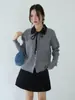 Pantalones Falda de Lentejuelas Negros con Abertura Lateral para Mujer, Falda Corta de Lana Gruesa Ajustada al Cadera de Línea A para Figuras Pequeñas 11102