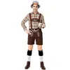 Traje Alemão Masculino para Oktoberfest Roupa Nacional Bávara Festa de Halloween Performance de Palco Fantasia Cosplay