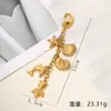 Moderna y Personalizada Cadena Colgante de Acero Inoxidable Hecha a Mano DIY Estrella de Mar Concha Delfín Estilo Ins Llavero Colgante para Teléfono Móvil Bolso