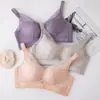 Sujetador Push-up de Encaje Sin Costuras, Copas Gruesas y Delgadas, Cómodo, Transpirable, Sin Aros, Ajustable, Reductor de Senos, Ropa Interior para Mujer 115