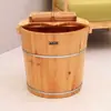 Balde para Banho de Pés de 40cm de Altura, Balde de Banho de Pés de Madeira, Balde de Banho de Pés de Madeira Maciça, Balde de Banho de Pés Doméstico com Tampa e Aprofundamento