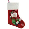 Nuevos calcetines de Papá Noel de venta caliente transfronteriza, bolsas de regalo decorativas, colgantes de decoración navideña, calcetines navideños bordados