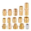 Conector pasante recto con rosca macho de cobre puro accesorio para tubería de entrada de agua 4 puntos 6 puntos 1 pulgada rosca externa acoplamiento directo de latón con doble rosca macho