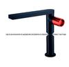Torneira para Lavatório de Banheiro Kaiping Youjia Cobre Preto + Vermelho Furo Único Torneira Elevada Lateral para Bancada 30971