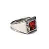Comercio Exterior Transfronterizo Joyería Retro Europea y Americana Personalizada Anillo de Piedra Preciosa para Hombre Patrón de la Gran Muralla Anillo de Acero de Titanio Anillo Punk de Moda