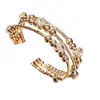 Pulsera Abierta Multicapa Simple Estilo Europeo y Americano con Diamantes, Sensación de Lujo Ligero y Gama Alta, Estilo Minimalista Único, Versátil para el Uso Diario