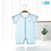 Mameluco de Bebé Recién Nacido Verano Delgado de Manga Corta Casual Color Sólido Ropa Pijama de Bebé Ropa para Aire Acondicionado