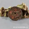 Moedas de Cobre Estilo Antigo Exquisitamente Esculpidas Apresentando os Quatro Animais Míticos, Moedas Talismãs, Presentes Estilo Chinês, Moedas de Cobre Estilo Antigo com Animais Míticos em Cinábrio