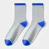 Calcetines sencillos de dos tonos para hombre hasta la pantorrilla hechos de algodón puro, calcetines antibacterianos de alta calidad 10A para todas las estaciones, calcetines para hombre de Zhuji