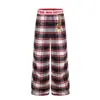 Pantalones de Cuadros Anchos de Estilo Americano Moderno Retro para Mujer, Novedad Primavera 2026, Holgados Versátiles Adelgazantes de Cuadros Casuales Largos