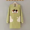 Algodón y Lino Rayas Mickey Limpiando Manos Delantal Publicitario Cocina Hogar Catering Reversible Manga Larga Estampado de Logo Personalizado
