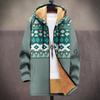 Cárdigan con capucha y cremallera de elemento de estilo bohemio occidental nuevo transfronterizo, abrigo de invierno grueso, chaqueta acolchada de algodón de terciopelo, forro amarillo