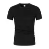 Camiseta Masculina de Verão 2026, Manga Curta, Gola Redonda, Malha de Secagem Rápida, Top Esportivo Fashion, Cor Sólida