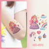 Linda Foto Pequeña Brazo Colorido con Flores Princesa Flores Brillantes Niñas Pegatinas de Tatuaje Coloridas Impermeables y de Alta Gama