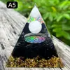Pirâmide de bola de cristal natural de 8cm Ornamento de mesa de escritório europeu e americano Artesanato de pirâmide de resina para yoga e meditação