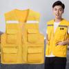Colete Refletivo para Voluntários, Colete de Fotografia, Camisa de Trabalho Multibolsos Publicitária, Colete Refletivo com Logotipo Impresso, Colete de Segurança