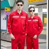 Conjunto de Roupa de Trabalho Refletiva para Primavera e Outono para Homens, Roupa de Trabalho Durável de Manga Longa para Campos de Petróleo, Postos de Gasolina e Fábricas Químicas