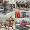 Escultura de León de Bronce, Escultura de Animal de Bronce Fundido para Entrada, León Estilo Europeo, León de la Ciudad Prohibida, León Chino de Cobre Puro, León de Bronce de Pie