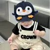 Gorro para bebé de 8-24 meses, estilo primavera, lindo gorro de béisbol de mezclilla con pingüino, visera suave para niños y niñas, gorro infantil de moda
