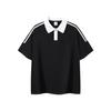 Nuevo Producto de Verano 200g Algodón Puro Cuello Camisero Raglán Tres Rayas Camisa Polo Mangas Cortas para Hombres y Mujeres, Tops Modernos de Manga Corta