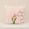 Estilo Nuevo Primavera y Verano Hermosa Funda de Almohada Floral Transfronteriza Poliéster Impreso Cojín de Asiento Decoración del Hogar Funda de Cojín para Sofá