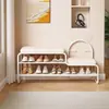Banqueta Super Estreita 25CM de Largura para Trocar Sapatos Pai e Filho Estilo Creme para Entrada de Casa Sapateira Integrada