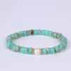 Pulseira de Contas Espaçadoras para Pílulas de Cristal Natural para Mulheres, Jade Cinza Imitação da Moda, Pedra da Lua, Pulseira de Círculo Único Estilo Fresco Venda por Atacado