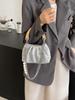 Chegada Nova Transfronteiriça 2024 Bolsa Dobrável Feminina Fashion Corrente com Contas Bolsa de Ombro Único Transversal Estilo Chinês Balde de Madeira Portátil