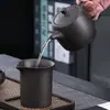 Olla de Arcilla Púrpura Yixing de Capacidad Extra Grande, Olla de Arcilla Zhu, Olla Tipo Barril de Pozo, Tetera Grande Estilo Chino Pintada, Logo de Tetera de Arcilla Zhu