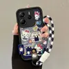 Adecuado para Redmi Note14Pro Cuerda de Mano Pintada a Mano A1 Gato Kt 13C Moda 11Ep Funda para Teléfono Móvil Xiaomi 9A Cachorro