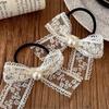 Diadema de Encaje Coreano con Lazo para Niñas Pasador de Encaje Elegante para Niña Diadema Hecha a Mano de Alta Gama Pasador