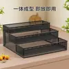 Estante para condimentos para uso doméstico, almacenamiento de especias de varios niveles estilo escalera, simple estante de exhibición de condimentos de arte en hierro para encimeras de cocina