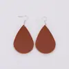 Nuevos Pendientes Europeos y Americanos Moda Pendientes Creativos Hojas Simples Gotas de Agua Pendientes de Cuero Artificial PU Joyería