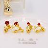 Cor banhada a ouro 18K preservando zircônio 4 / 6mm clipe de orelha em forma de U ajustável parafuso clipe de orelha DIY brinco acessórios