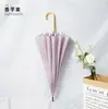 Nuevo Paraguas Automático de 16 Varillas para el Sol con Mango Largo, Mango Curvo de Madera Ampliado para Dos Personas, Doble Uso, Paraguas Transparente y Moderno