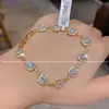 Doce Brilhante Diamante Colorido Dopamina Doce Quadrado Cristal Pulseira Luz de Luxo Nicho Exquisito Novo Versátil Joia