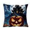 Funda de Almohada de Calabaza de Terror de Halloween Divertida Decorativa para el Hogar Sofá Funda de Cojín Felpa Corta Funda de Almohada