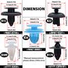 Bolsa de 100 Piezas de Hebillas 5 Tamaños Sujetadores para Parachoques de Coche Adecuados para Toyota Rav4 Camry