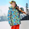 Ropa de Esquí Infantil Kuluoxing Ropa de Esquí para Niños e Niñas Impermeable Cálida Transpirable Exterior Chaqueta Gruesa de Algodón