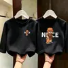 Camiseta de manga larga de algodón puro para niños talla mediana y grande, camiseta básica infantil de estilo coreano moderna y elegante para otoño 2026