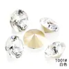 Direto da fábrica superfície de diamante redondo cristal de alta qualidade fundo pontiagudo formato de diamante de vidro material para acessórios de joias diy atacado