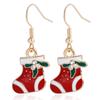 Brincos de Natal europeus e americanos Amazon novos brincos de floco de neve de alce do Papai Noel presente de Natal